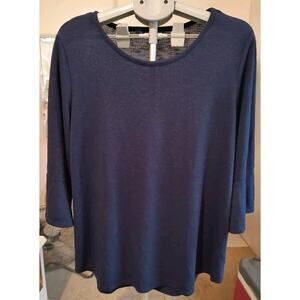 Apt. 9 NWT Lightweight Sweater Size XXL Navy 3/4 Sleeve Womens Top